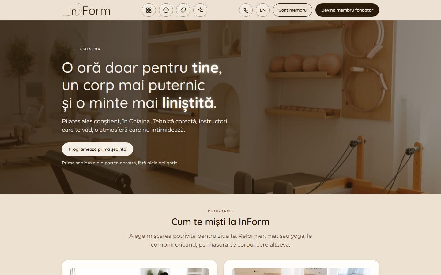 InForm Studio on desktop