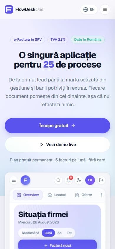 FlowDeskOne on mobile