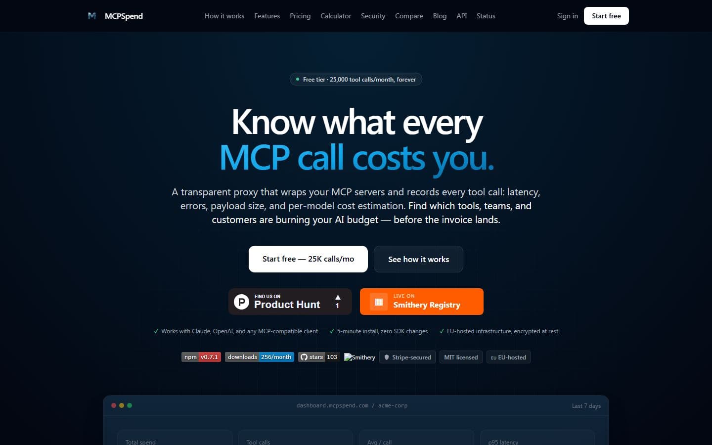 MCPSpend on desktop