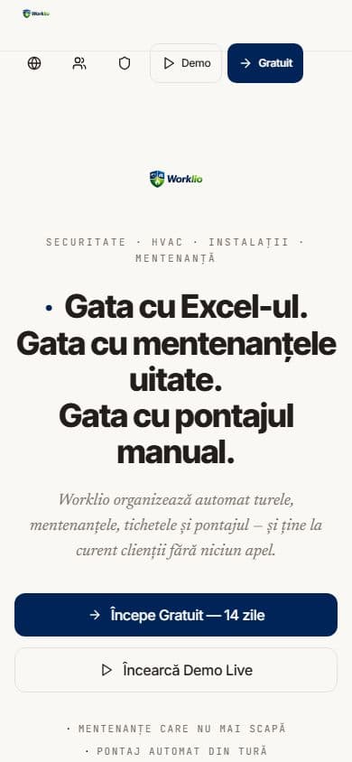 Worklio on mobile